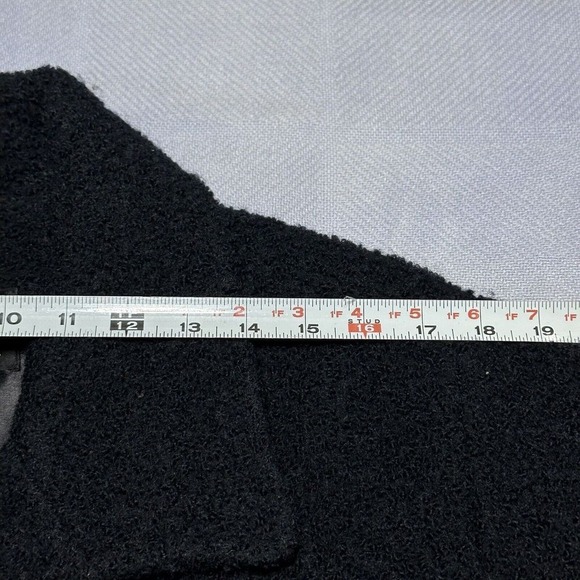 Eileen Fisher Pea Coat‎ Womens M/L Black Double Breasted Wool Boucle Textured - Picture 8 of 10